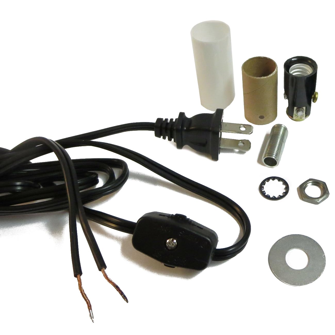 Mini-lamp Make-a-Lamp Repair DIY Kit Candelabra Socket 8' Black Cord with Line Switch, M