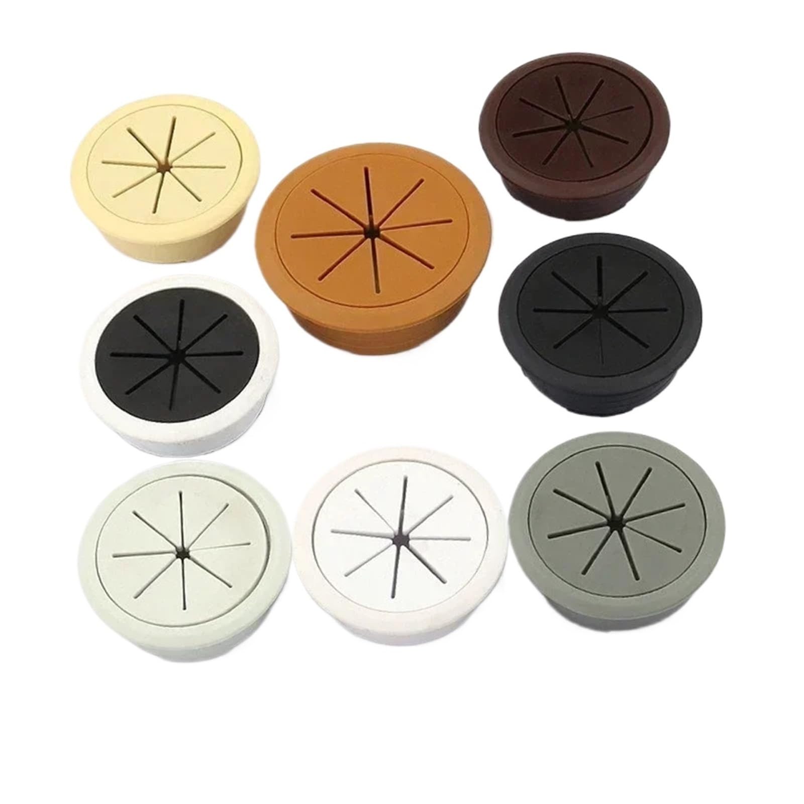 Kabeldurchführung für Schreibtische, 20 Stück, 50/53/60/80 mm, Drahtlochabdeckung, ABS-Kunststoff, runde Kabelbox, Computertischlinie (weiß, 60 mm)