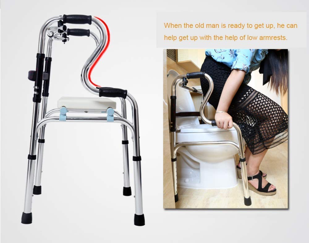 Andador para Silla De Ruedas, Andador con Muletas para Personas Mayores, Equipo De Entrenamiento De Rehabilitación, Taburete De Bastón Liviano, Andador Multifunción con Ruedas/Sin,Wheeled