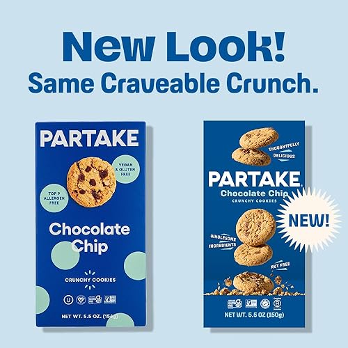 Miniatura 25 de Partake - Paquete variado de galletas de chispas de chocolate horneadas crujientes y suaves sin gluten, veganas, sin los 9 alérgenos principales