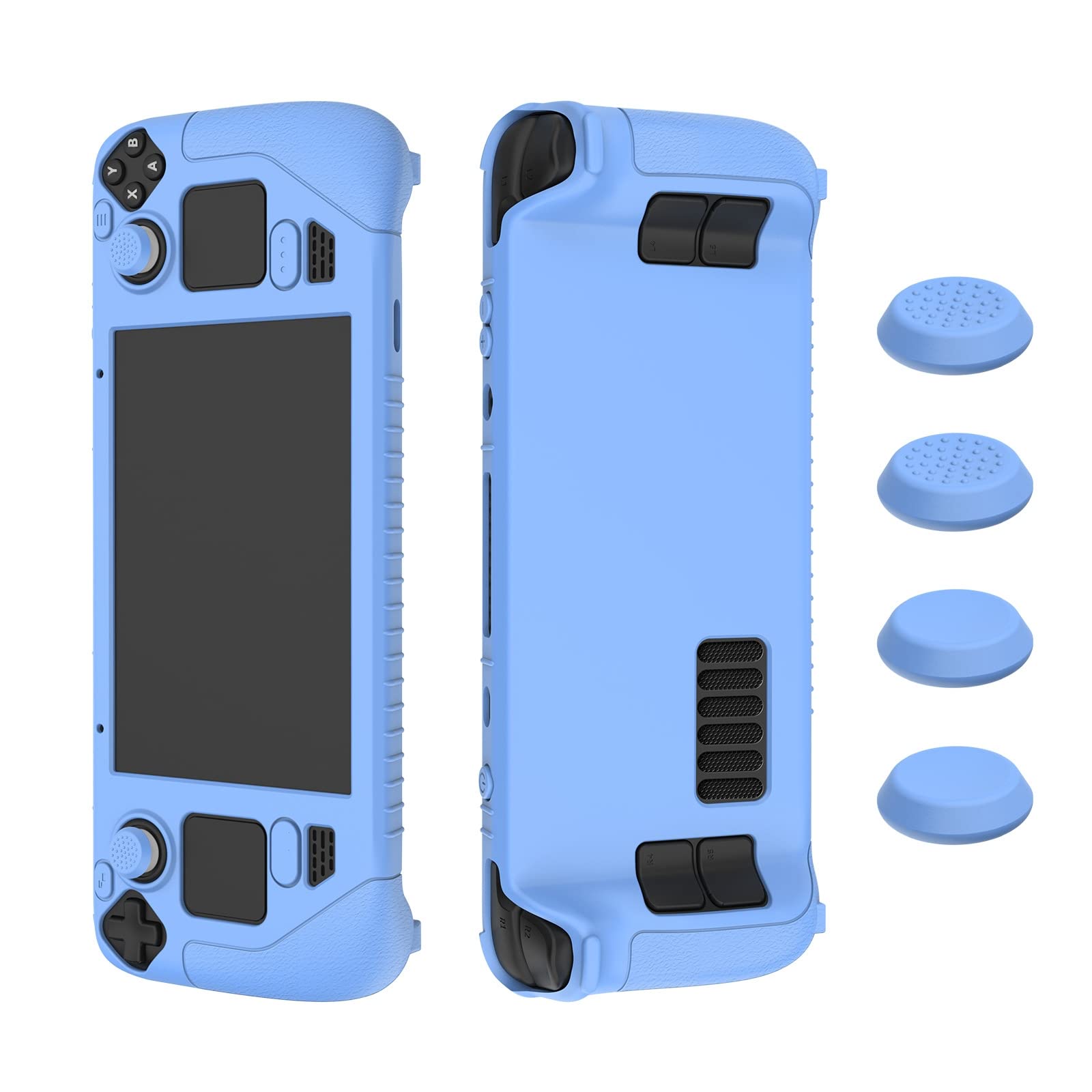 Funda protectora para Steam Deck, funda protectora, absorción de golpes, antiarañazos, protección completa, funda de transporte (azul)