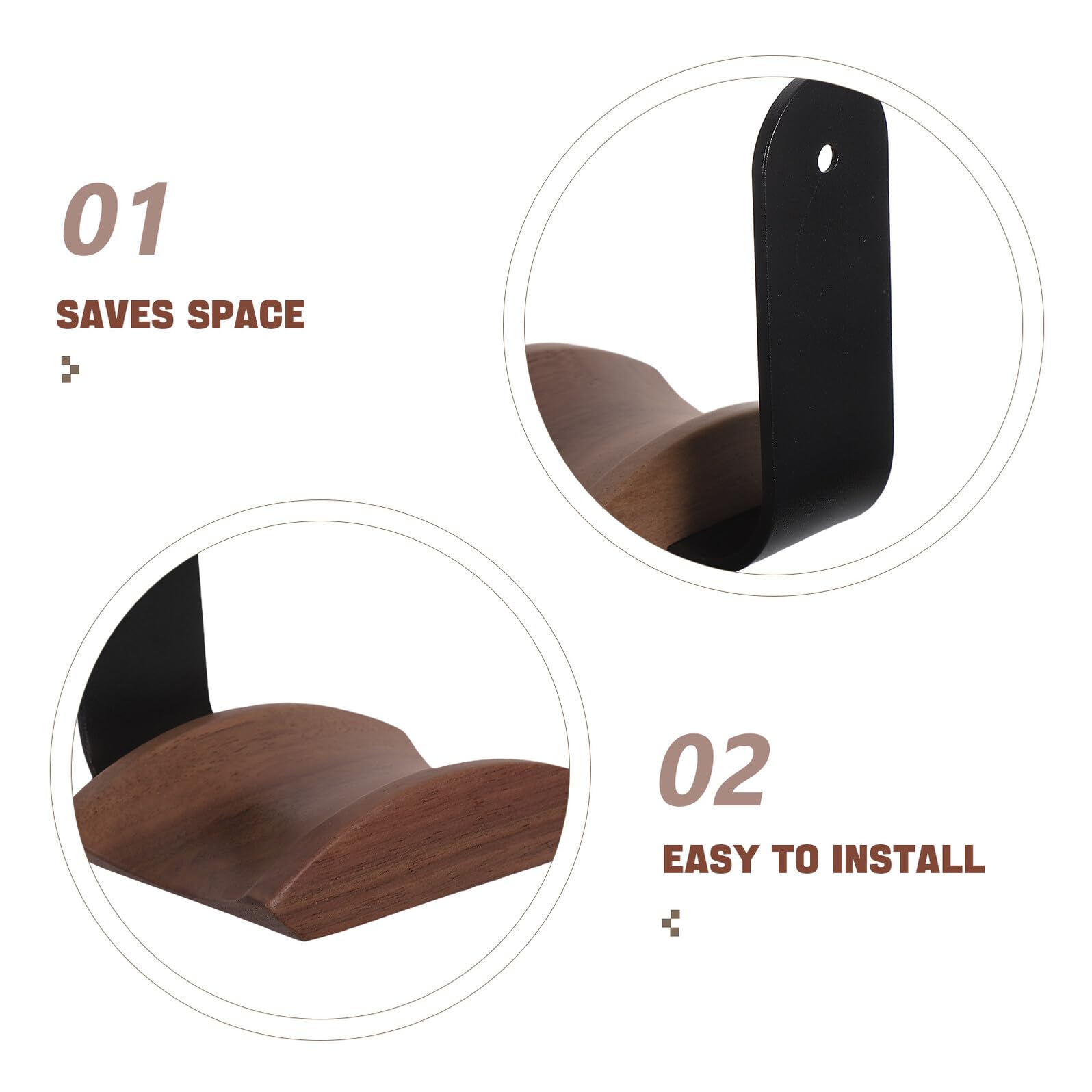 GALPADA Soporte para Auriculares de Madera y Gancho de Pared para Organización Segura para Gaming y Oficina Diseño Elegante y Resistente para Cascos y Auriculares