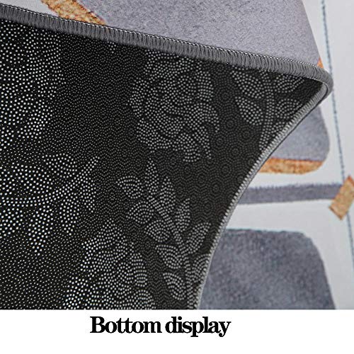 AU-SHTANG Teppich kurzflor Goldenes Blumenmuster Design Teppich Balkon Blumenmuster Baby Crawling Easy Clean Teppich… – Bild 5