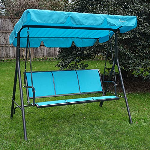 Kozyard Belle 3 Person Outdoor Patio Swing With Strong Weather Resistant Powder Coated Steel Frame And Textilence Seats #TOP5