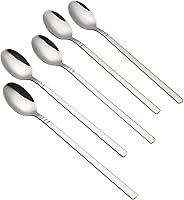 Vista 7 de Morcte Cuchara larga de té helado de 12 piezas, cuchara agitadora de mango largo de acero inoxidable