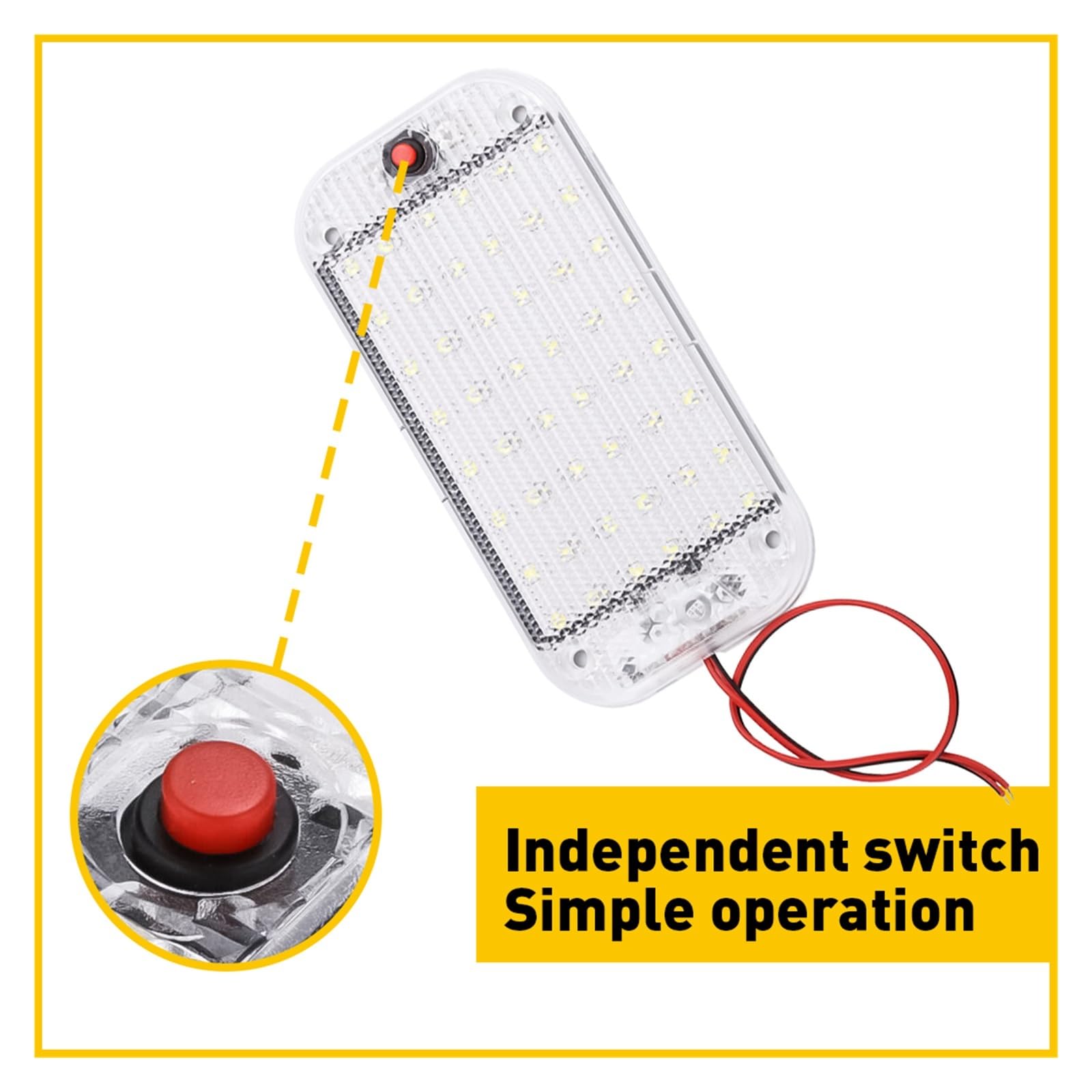 Luci per Tettuccio 2 Pezzi Luci Di Soffitto Per Auto 48LED Luce Lettura Notturna Per Lampada A Cupola Per Bagagliaio LED Decorativo Rimorchio Camper 10W