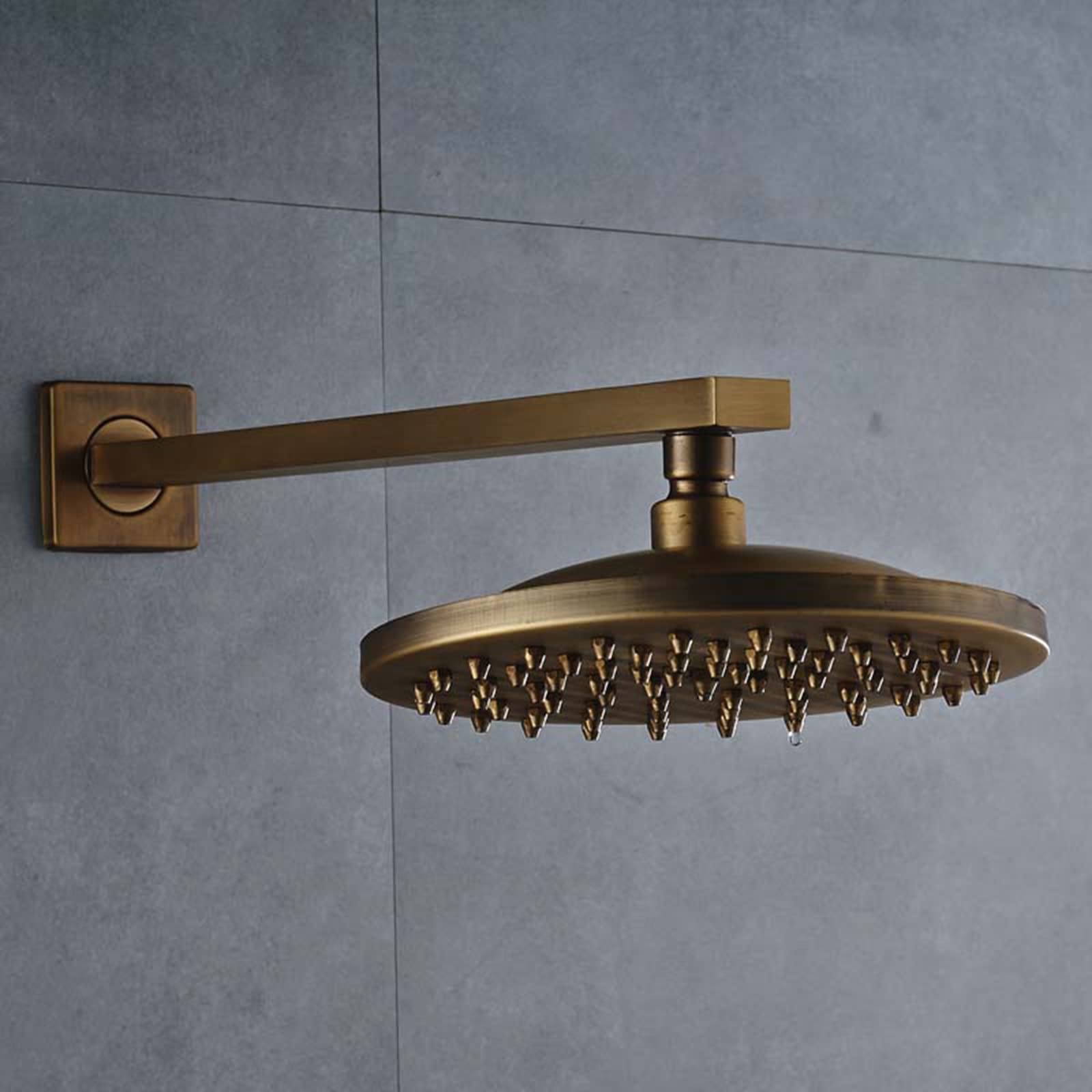 Shower Head Soffione Doccia a Pioggia da 8 Pollici Soffione Doccia a Pioggia in Ottone con Braccio Doccia Soffione Doccia Fisso Grande ad Alta Pressione - Copertura Totale del Corpo a Cascata Ugelli