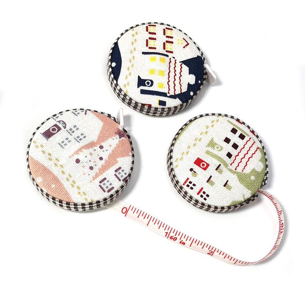 150cm Tape Measure Portable Body Fitness Measuring Retractable Ruler Colorful Print Accurate Centimeter Sewing Tapeline Random Color