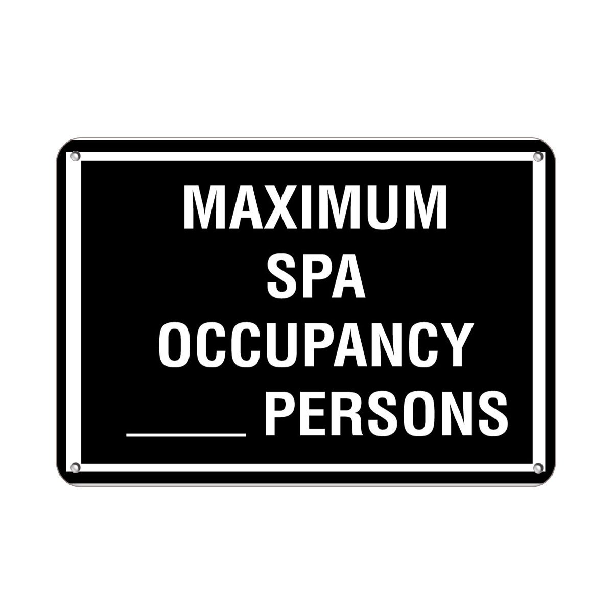 Aluminum Horizontal Metal Sign Multiple Sizes Maximum Spa Occupancy Persons Activity Pool White Rules with Border Weatherproof Street Signage 10x7Inches