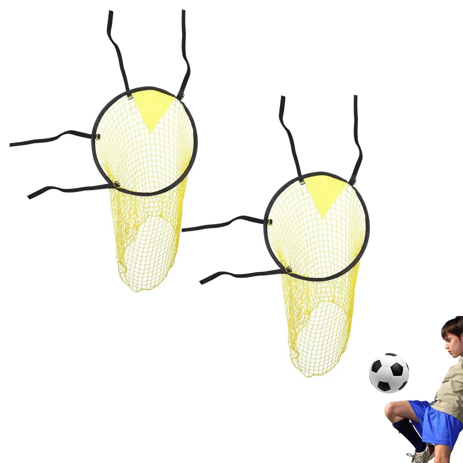 2 PCS Top Bins Football Targets,Football Net,Football Training Equipment,Football Accessories,Rebound Net,Foldable Soccer Field Nets,Easy to Attach and Detach (Yellow)