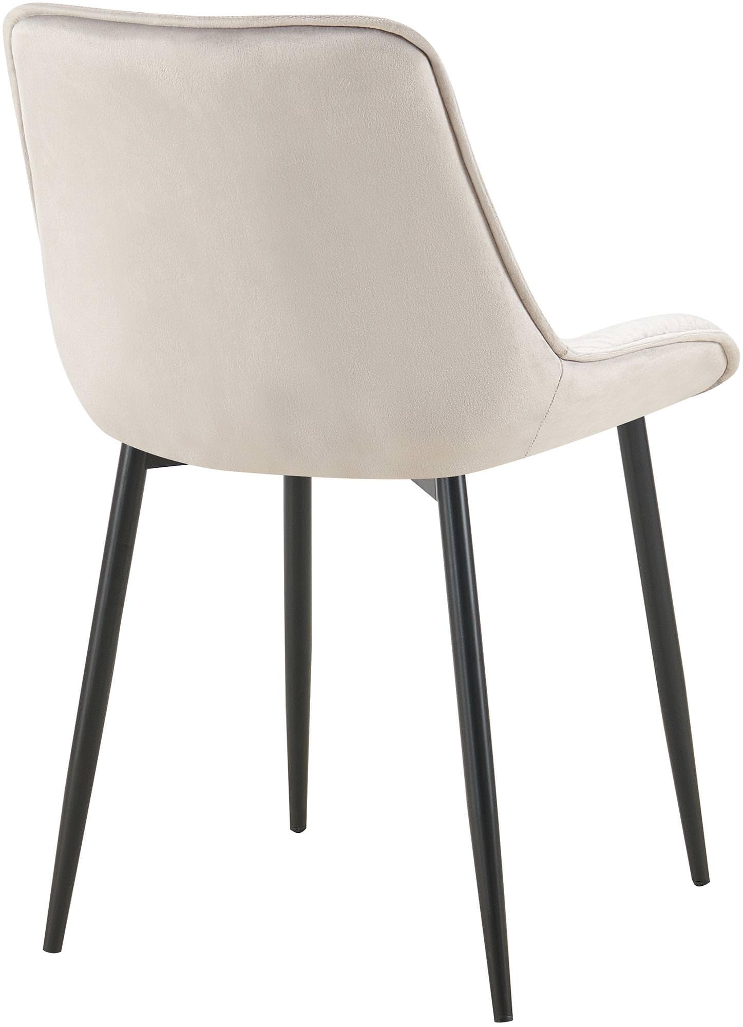 CLP Silla De Comedor Wallace De Terciopelo I Butaca De Salón con Base Metálica De 4 Patas I Silla De Cocina Elegante Color:Gris