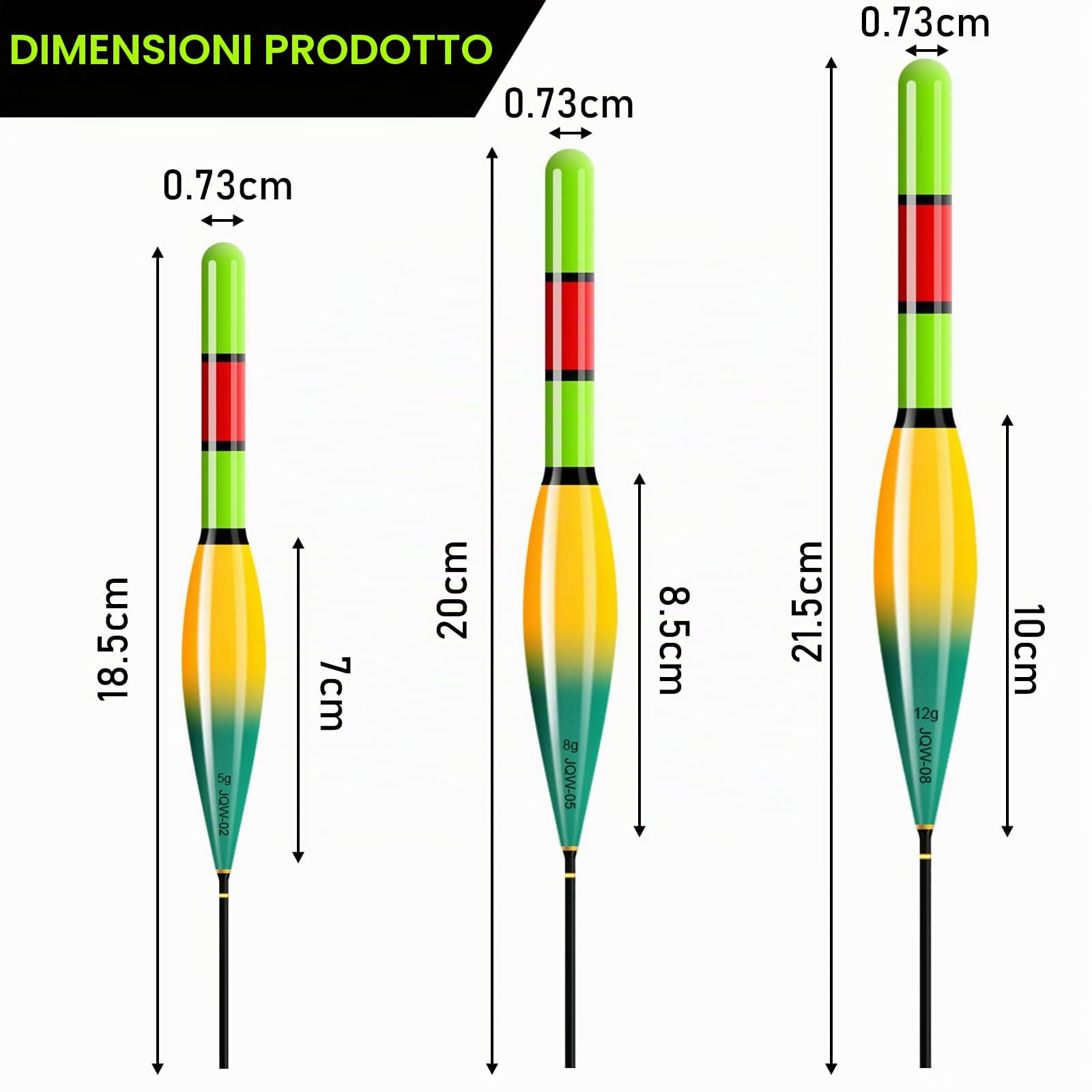 GAOUTO Set di 3 pose a LED, adatte per la pesca, con luci a LED, per la pesca intelligente, per lanci lunghi, accessori per pesca di alta qualità, galleggianti a LED, con batteria tipo CR425