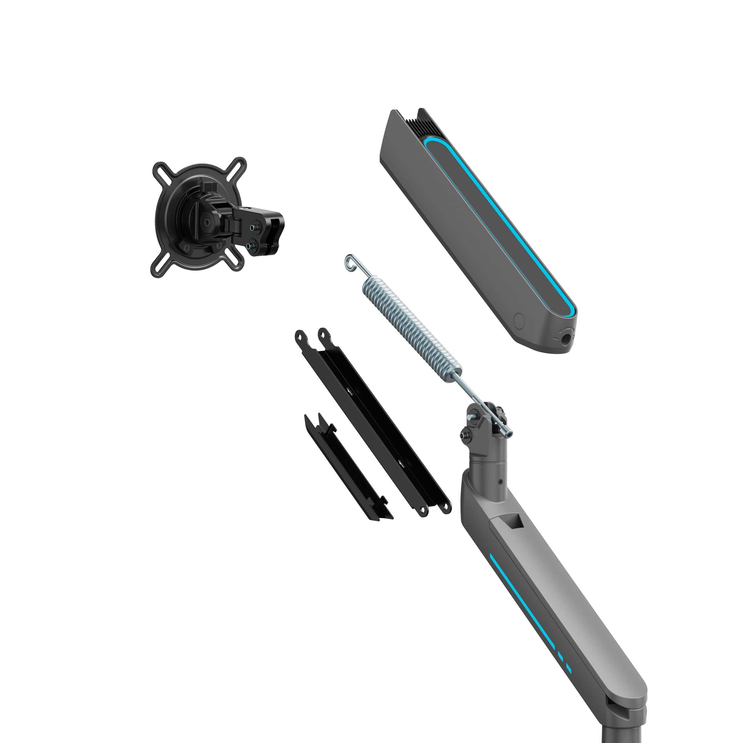 Braccio universale per monitor Gaming One for All-21-45 pollici-VESA 75/100 mm-Regolazione dell'altezza-Inclinazione (80°), rotazione (180°) e rotazione (360°) - 14 kg per schermo-Nero (DM8110)