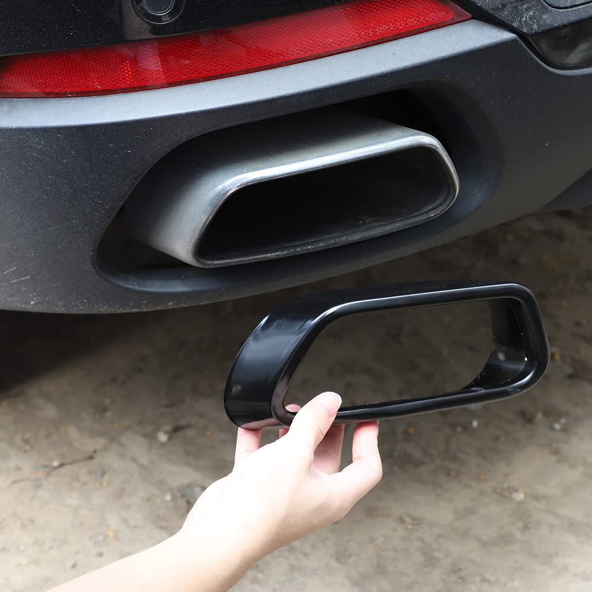 In acciaio inox, copertura per coda di gola, tubo di scarico, adatto per X5, F15, X6, F16, serie 2014-2019 (per versione standard, nero lucido)