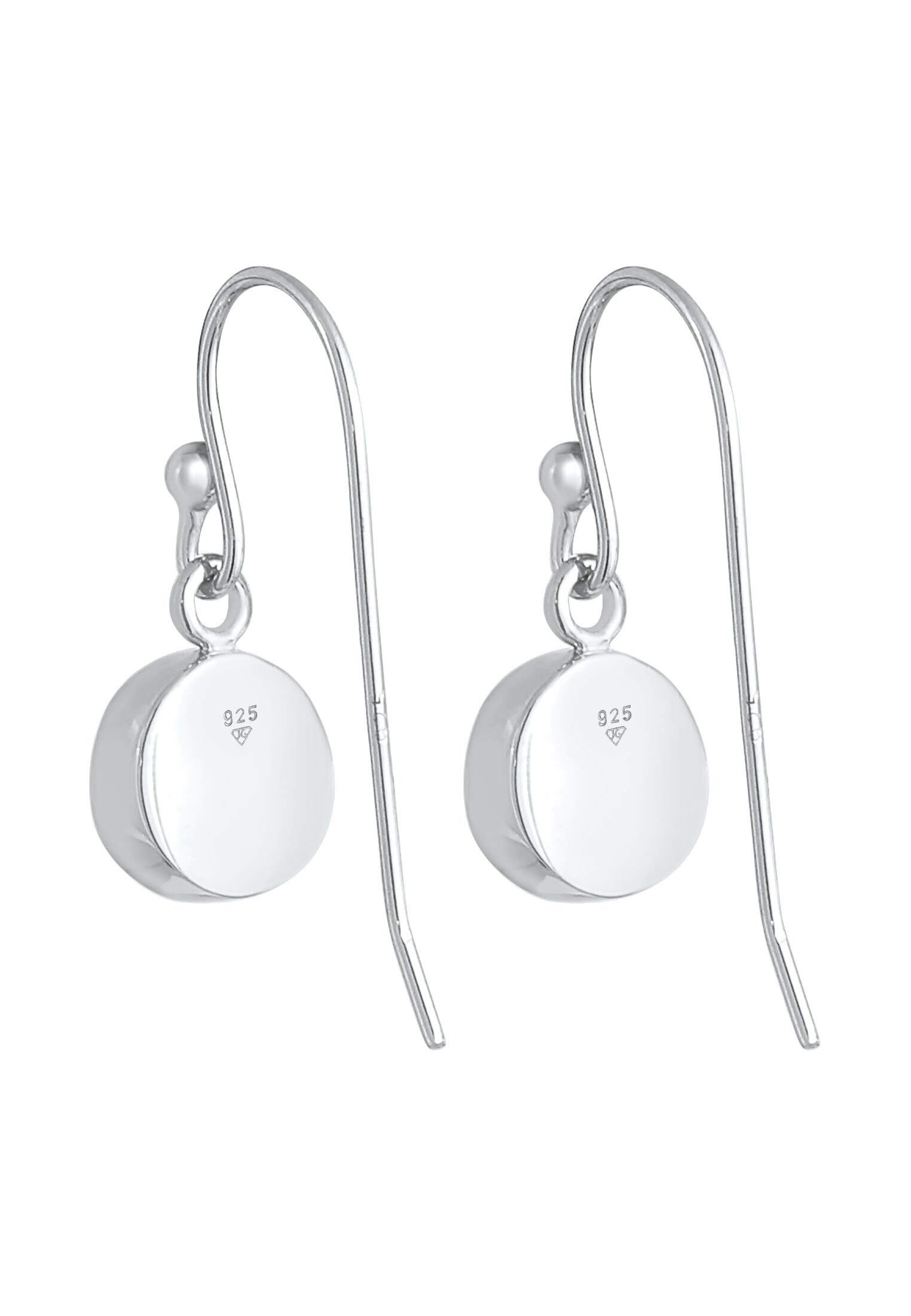 Elli Damen-Ohrringe Mondstein Moon Astro Basic Trend Edelstein weiß silber 925