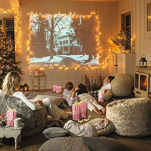 Image of 50 Pcs Flat Bottom Popcorn Bags, 2 oz Paper Popcorn Bags for Family Movie Night Baseball Themed Carnival Christmas Birthday Party (Pack of 2)