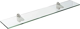 Spancraft Glass Falcon Glass Shelf, Brushed Steel, 8 x 48