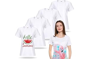 5 Pieces Women Sublimation Blank T-Shirts for Custom Designs