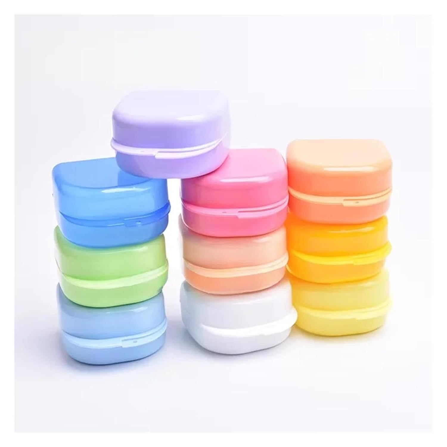 Denture Retainer Mouth Guard Case Denture Storage Box With Vent Holes Case(Flesh-colored)