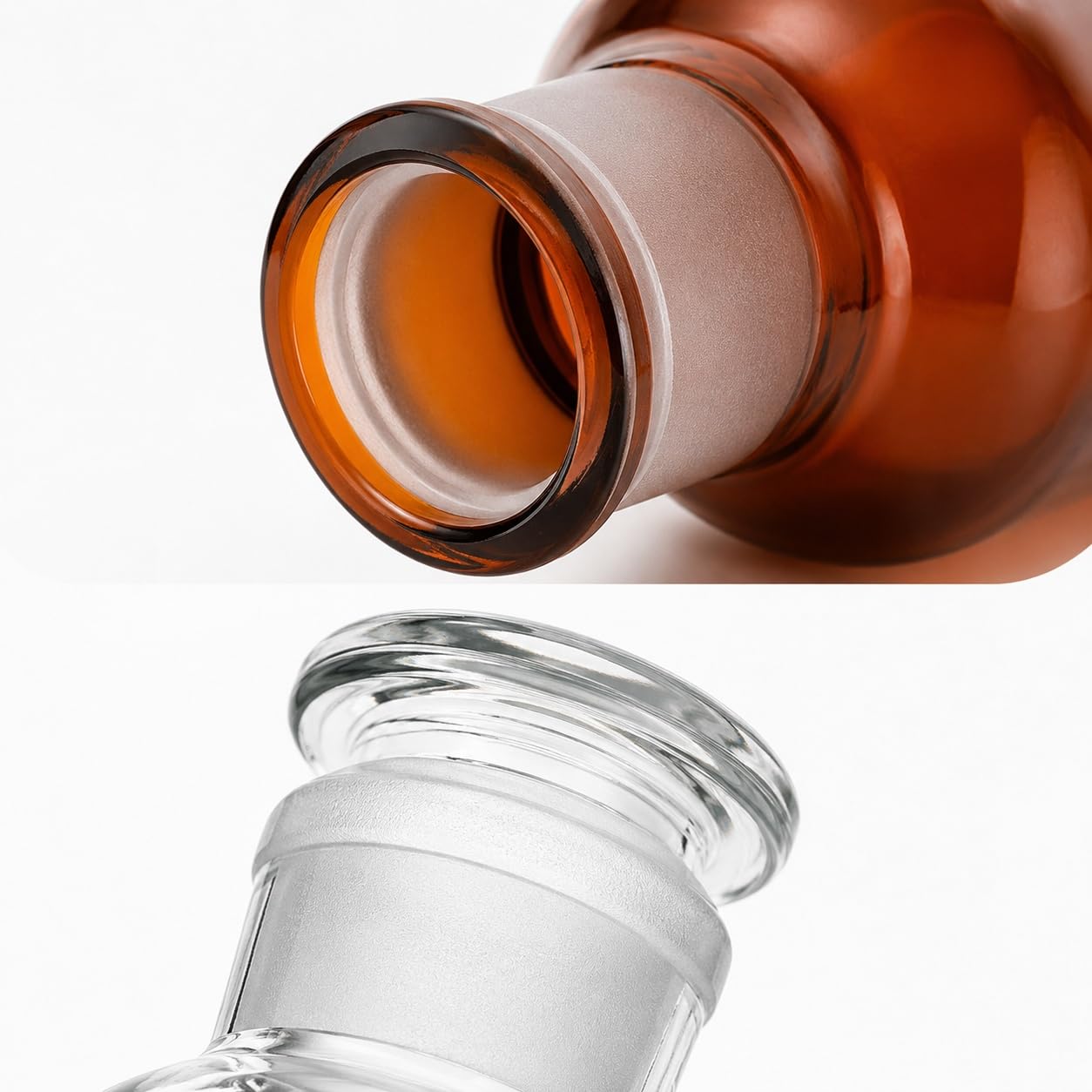 Flacone Reagenti Vetro Laboratorio Bocca Larga Graduato-Ambra 1000ml | Flacone da Laboratorio Versatile Adatto per Prodotti Chimici Polveri e Campionamento