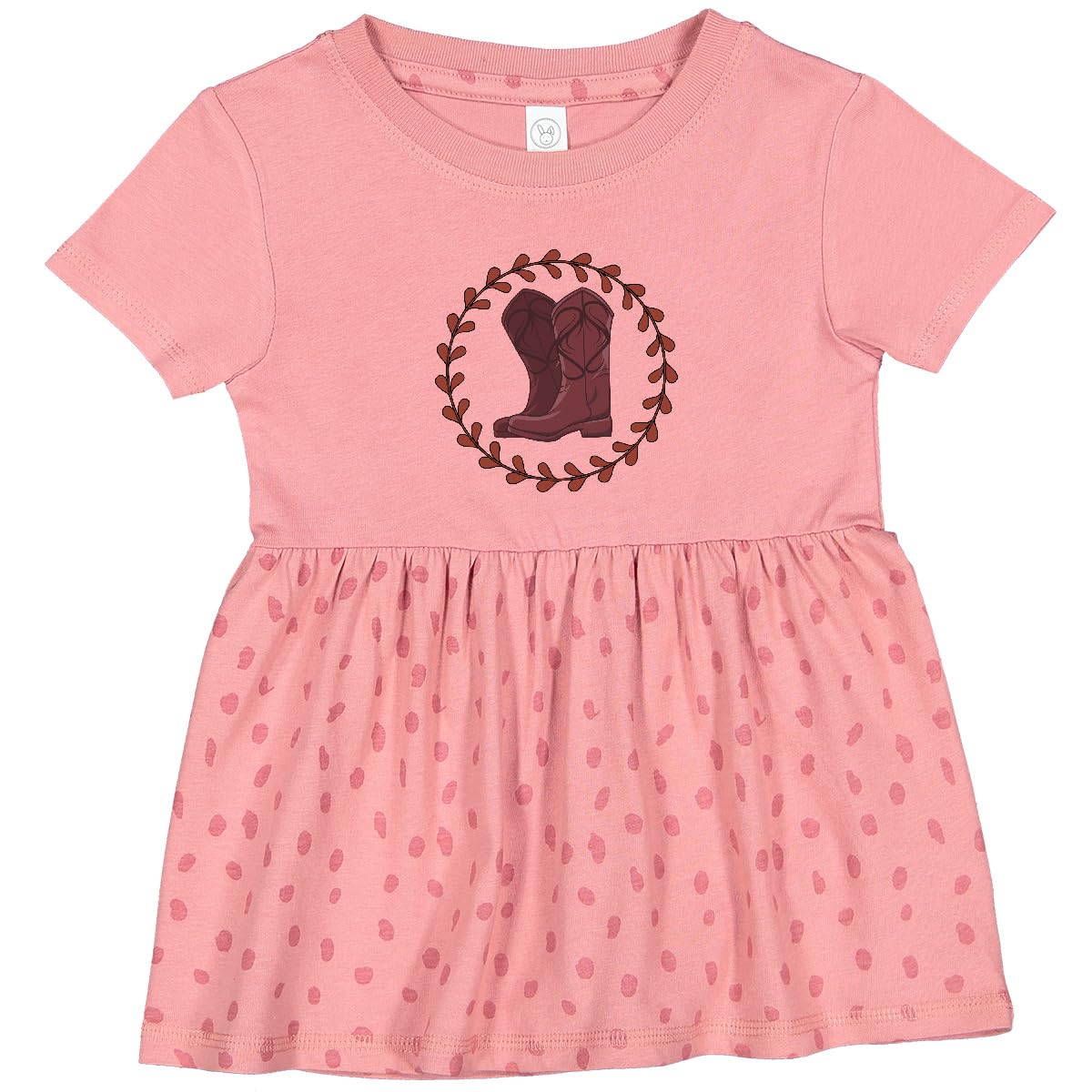 inktastic Cowboy Cowgirl Rodeo Boots Infant Dress 18 Months Mauve with Speckles 44f1d