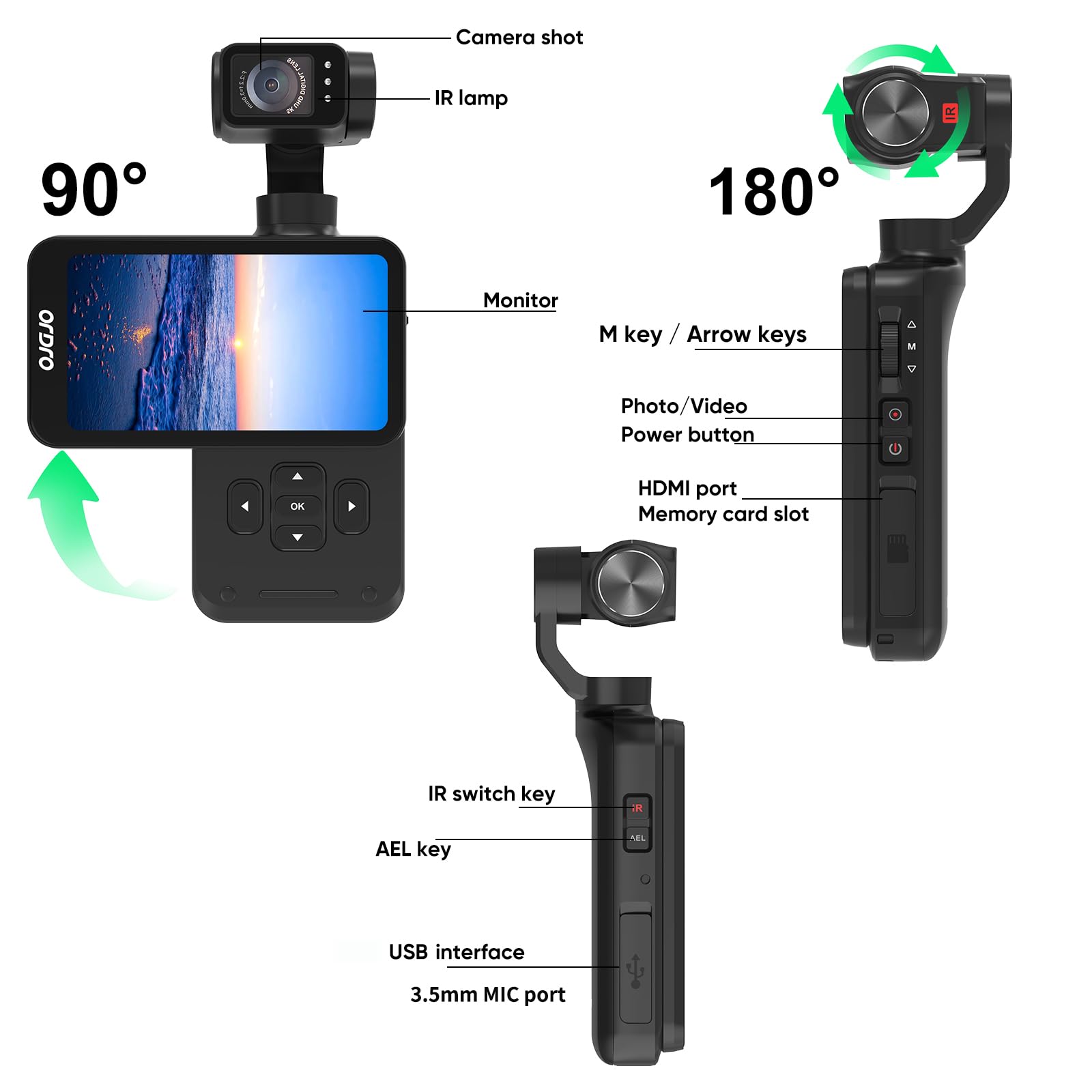Amazon.com : ORDRO M5 5K Camcorder, 3-Axis Gimbal Stabilization