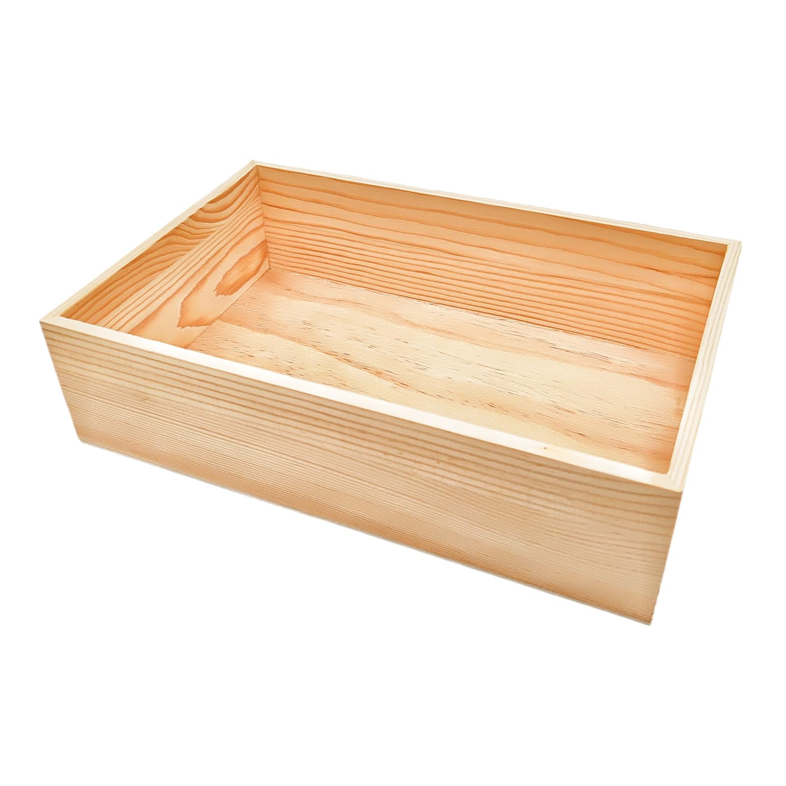 Anktily 1 confezione di scatole portaoggetti rettangolari in legno grezzo, 30 x 20 x 8 cm, contenitore rustico in legno naturale per casa, ufficio e arredamento