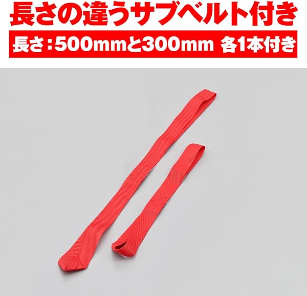 デイトナ(Daytona) バイク用 タイダウンベルト サブベルトセット 2本入り ラチェット式 耐荷重300kg ベルト幅25mm レッド 42024 - 4