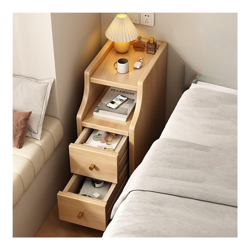 Table de chevet en bois vintage blanche petite table d'appoint gain de place salon et chambre