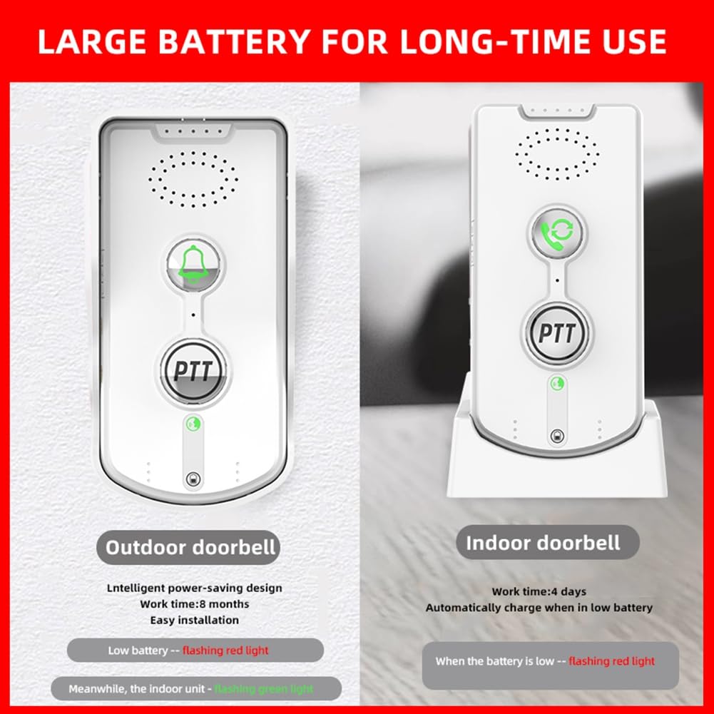 Interphone Sans Fil, Interphone Sans Fil, Téléavertisseur Intelligent D'Urgence à Domicile, Interphone Sans Fil Blanc