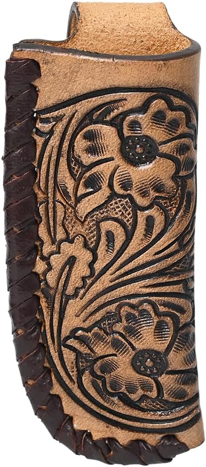 Medium Hilason Western Floral Stylish Design Geniune Leather Knife Holder