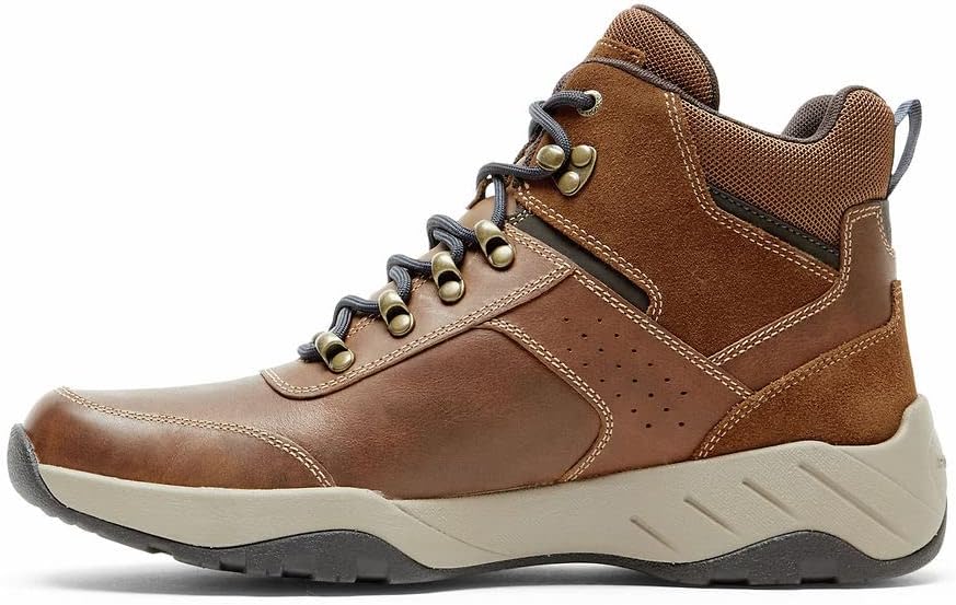 Rockport Men's Spruce Peak Hiker Boot, Leather Brown Leather, 9.5 Wide