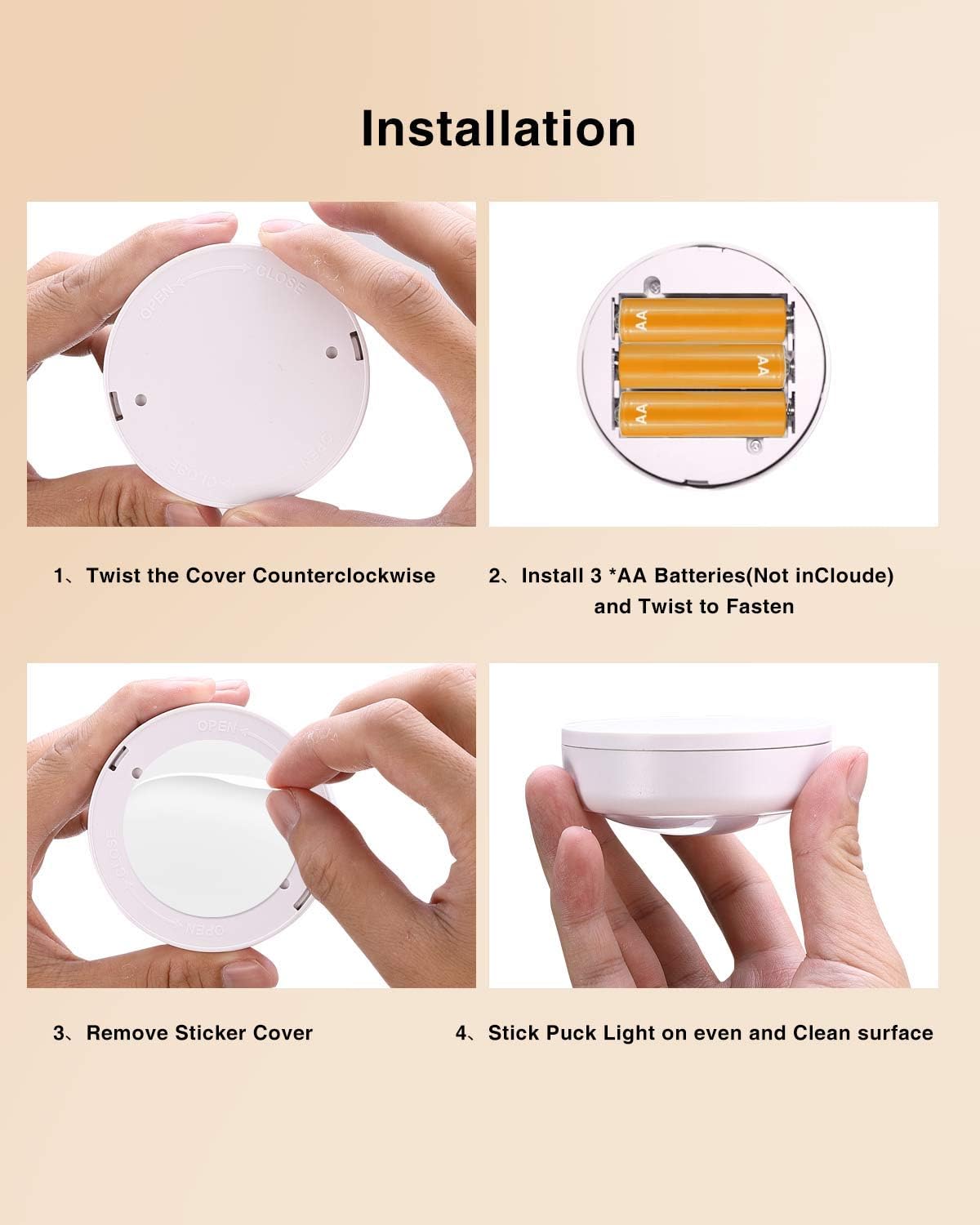 Puck Lights with Remote Control Battery Operated LED Push Lights Wireless, 13 Color RGB - for Closet, Bedroom Wall, Under Cabinet, Battery Powered ambient lighting. Convenient 3M Stick On, Black 6Pcs