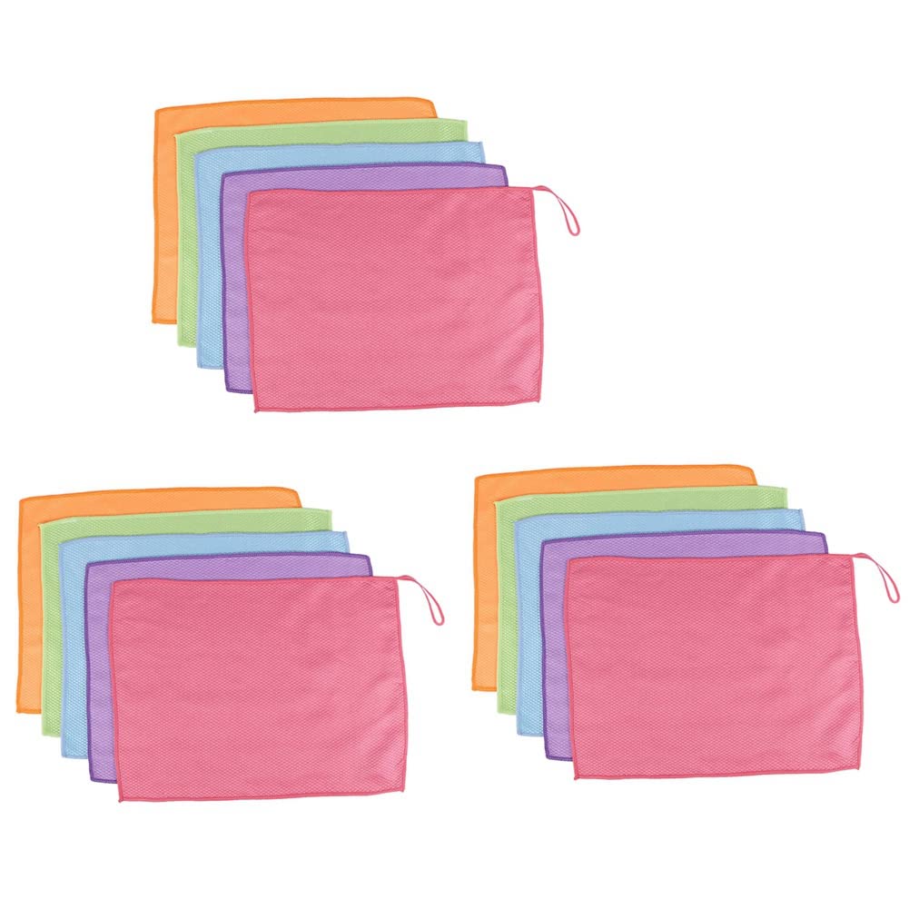 Hndhbfgrt 15Pieces Fish Scale Rags Super Absorbents Microfiber Polishing Cleaning Cloths Reusable Glass Wiping Rags 30X40cm