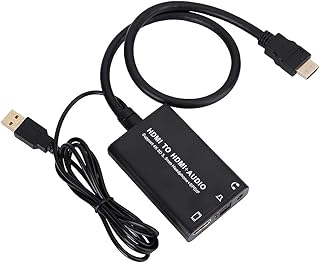 Socobeta Audio Switcher 4K 3D 4X2 HDMI Audio Switcher Splitter Extractor Convertisseur vidéo Optique(Noir)