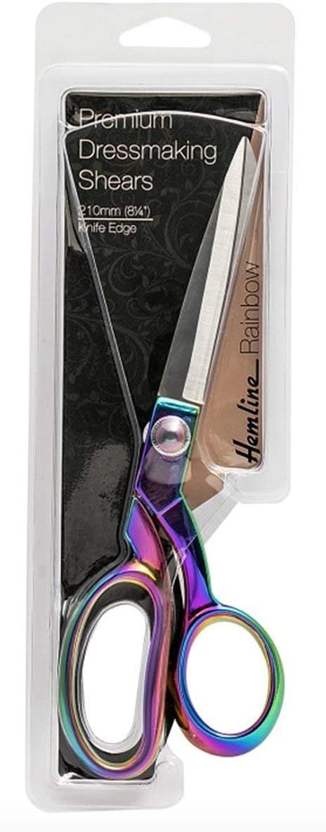 Hemline Rainbow Dressmaking Scissors - Very Sharp - 21cm / 8.25"