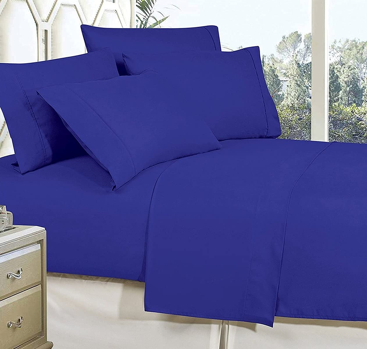 MattRest Luxury Silky Soft - Wrinkle Resistant 1500 Thread Count Egyptian Quality Super Soft Fade Resistant King/California King Size- Royal Blue