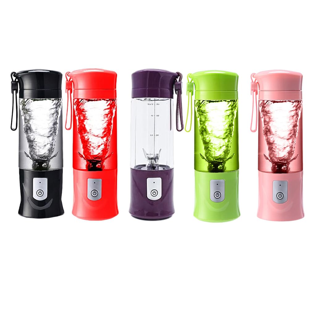 Exprimidor eléctrico de Frutas y Verduras, licuadora de Velocidad rápida, Taza para Viajar, Senderismo, Fitness, batidora de Leche inalámbrica, Rojo