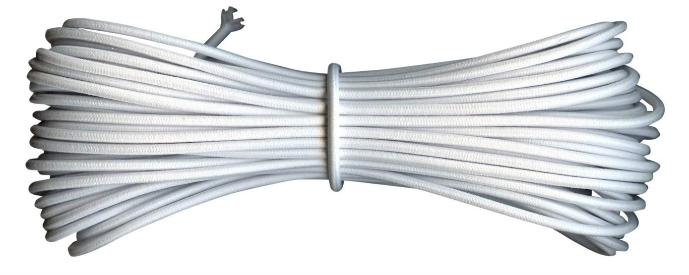 Round Elastic Cord - 3 mm diameter - White - 30 metres