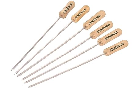 Chefman Barbeque skewers for Grilling Sticks Aluminium Set of 6 (Made in India)