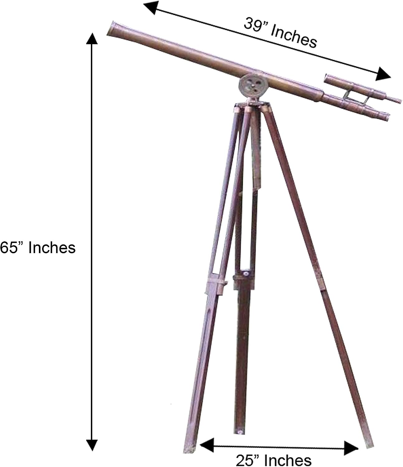 Solid Brass Nautical Big Antique Telescope Vintage Home Decor Wooden Tripod Scope