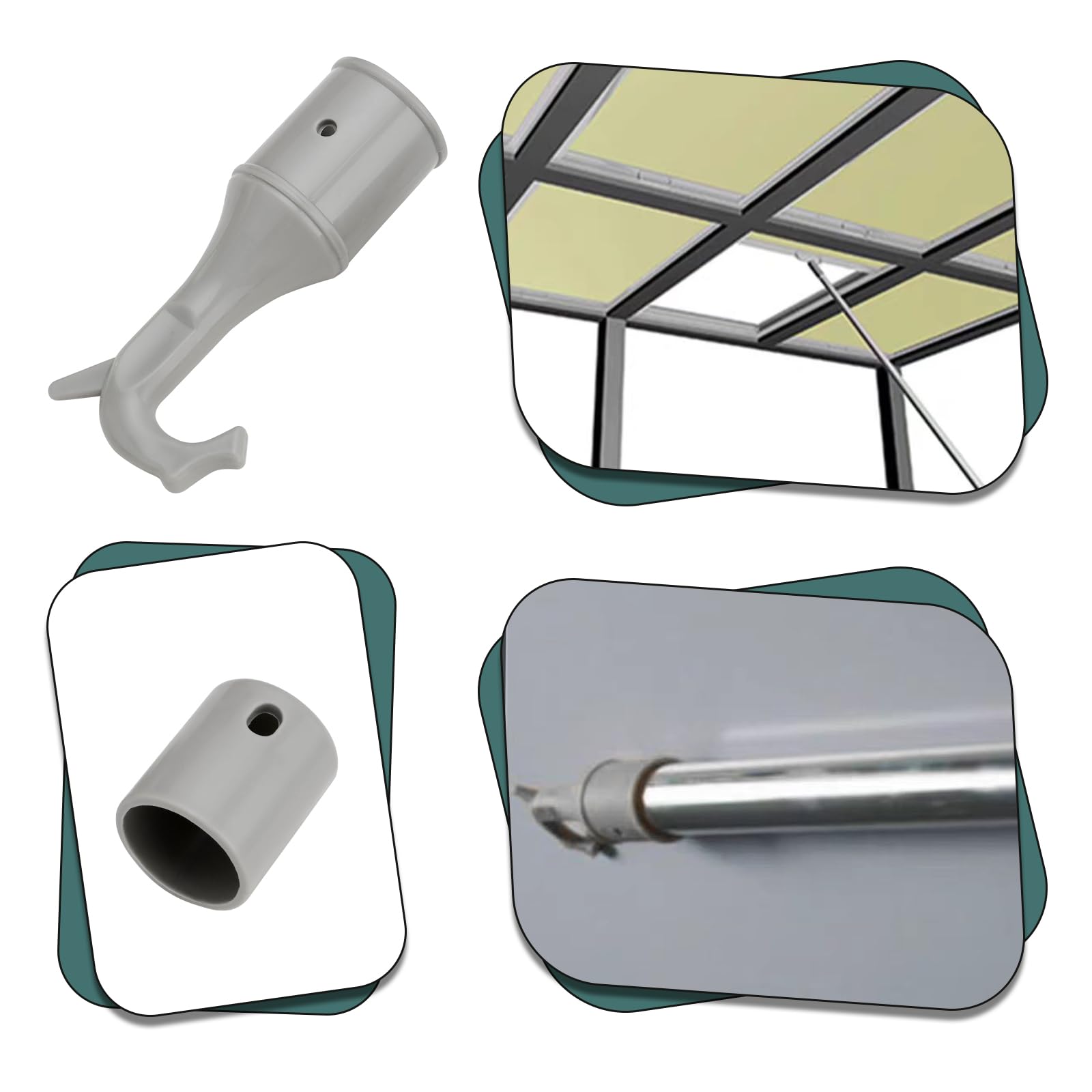 Gancio Per Finestre Da Tetto - Universale 25mm, In Plastica Con Viti, Per Apertura Lucernari - Foto 2