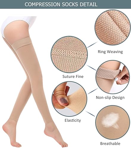 Miniatura 3 de DCCDU Thigh High Compression Stockings 20-30 mmHg Gradient Compression Medical Hose for Varicose Veins Swelling