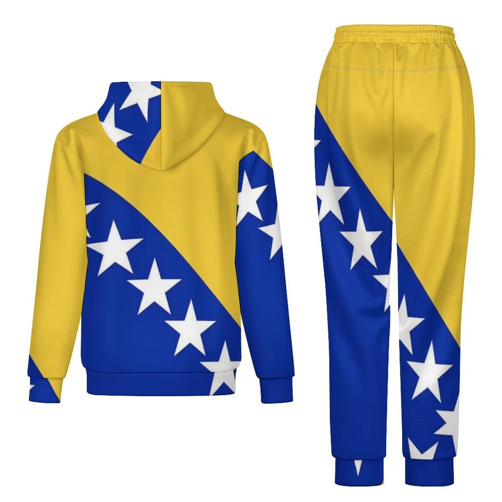 Tuta Da Uomo E Da Donna Set Completi Con Stampa Della Bandiera Della Bosnia Ed Erzegovina A Maniche Lunghe Con Cappuccio Due Pezzi Set Da Jogging Felpa E Pantaloni Della Tuta