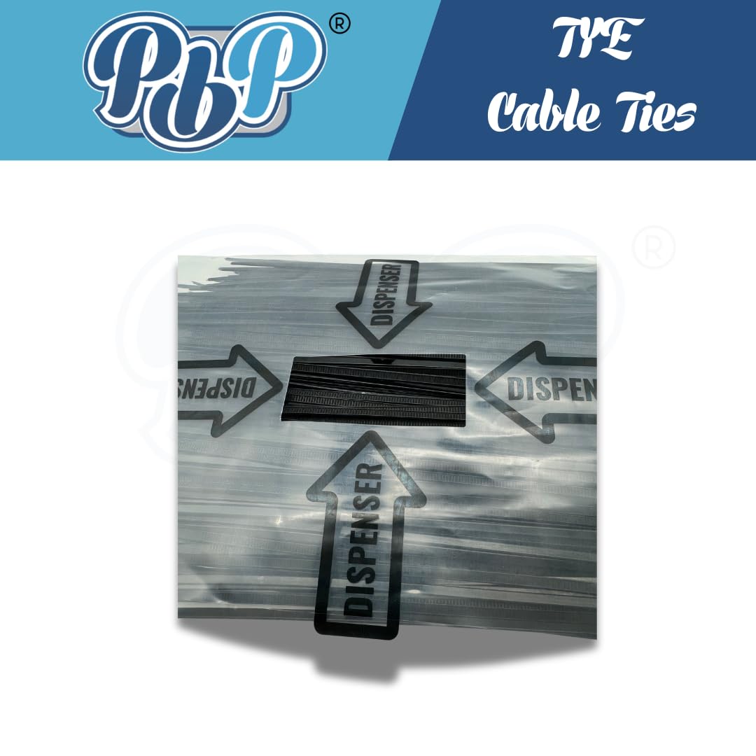 PBP Cable Ties, 3.6 x 300 mm, Pack of 250, Black with Dispenser - Image 2