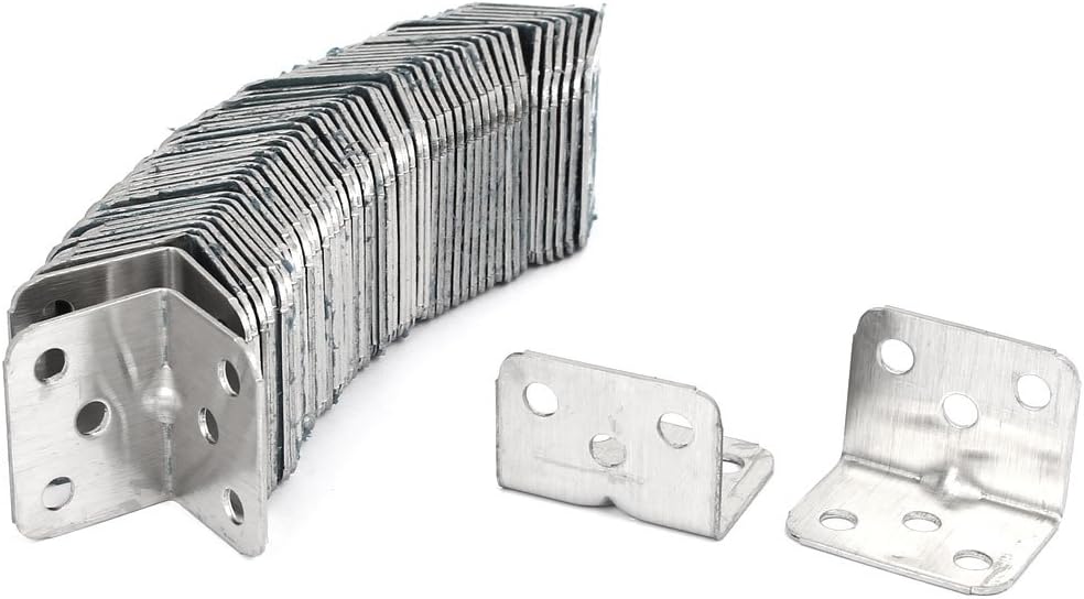 28mm x Shelf Brackets & Supports 26mm x 1.3mm Stainless Steel 6 Holes Angle Brackets Support Brackets 50 Pcs