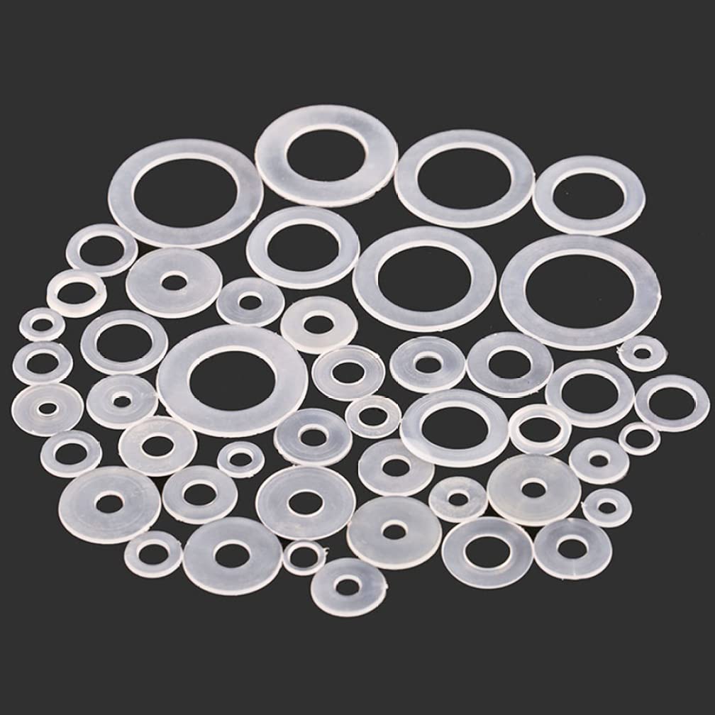 NOBRIM Arandela de Nylon de plástico Blanco Arandela de Sellos espaciadores Planos Arandela M3 M3.5 M4 M5 M5.8 M6 M8 M10 M12 M14 M16 M18 M20 Arandelas Junta Plana surtida