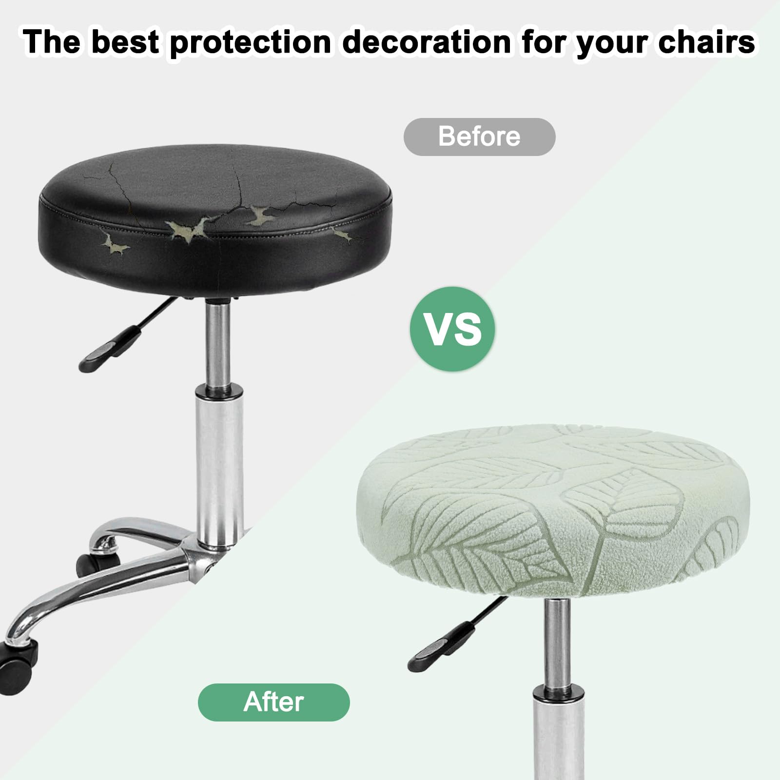 M METERXITY 2-Pack Bar Stool Covers Round - Image 4