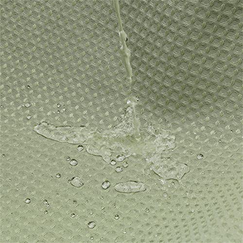 Lindong Premium Waffle Fabric Shower Curtain, 240 x 200 cm, Water-Repellent, Anti-Mould, Bathroom Curtain, Green, 180 x 200 cm - Image 3