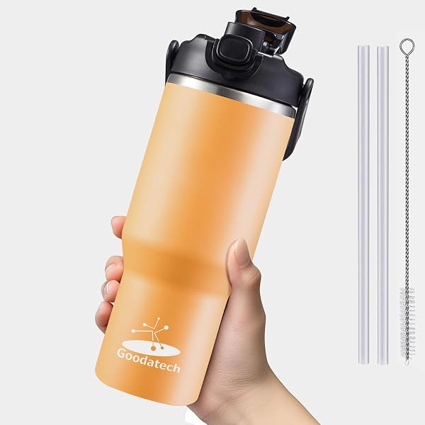 Goodatech 510ml/18oz Tazza Viaggio caffè Termica in acciaio inossidabile, Senza BPA Vuoto Isolato Borraccia, Auto Bicchiere con Coperchio a Tenuta Stagna, per caffè caldo/freddo, tè e birra (Blu) - 5